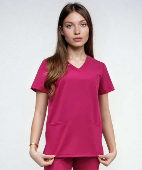 Bluza medyczna damska - DAISY - amarant Bluza medyczna damska - DAISY - amarant