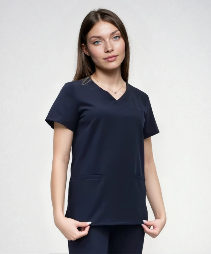Bluza medyczna damska - DAISY - ciemny granat