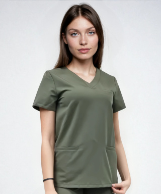 Bluza medyczna damska - DAISY - oliwka