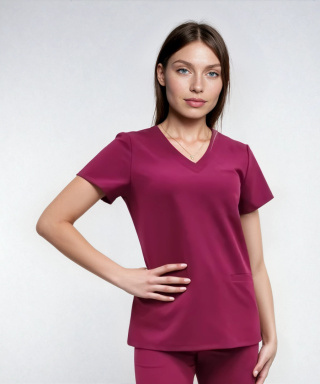 Bluza medyczna damska - DAISY - wiśnia