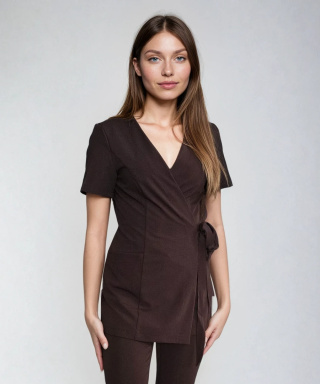 Bluza medyczna damska - LENA - czekolada