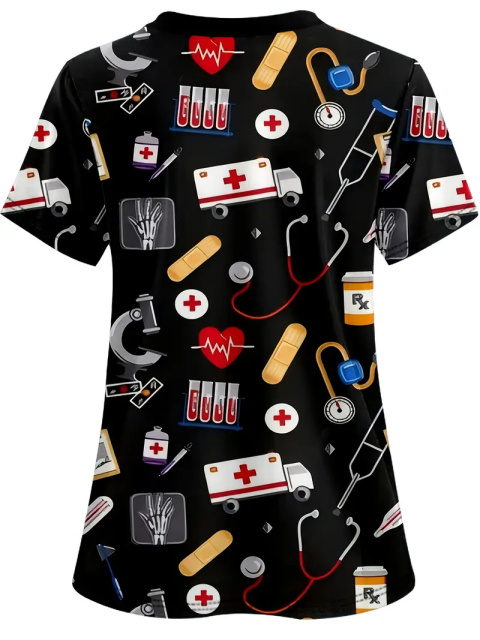 Bluza medyczna z mikroelastycznej dzianiny - czarna Bluza medyczna z mikroelastycznej dzianiny - czarna