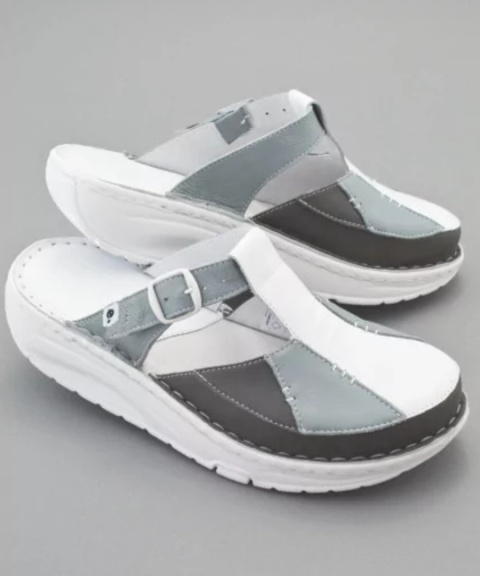 Buty medyczne damskie - KD MED 54 biały-grafit-szary Buty medyczne damskie - KD MED 54 biały-grafit-szary