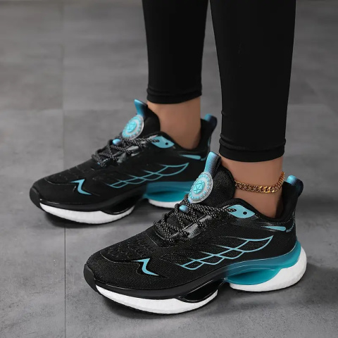 Damskie buty sportowe do biegania z poduszką powietrzną - ciemno zielone Damskie buty sportowe do biegania z poduszką powietrzną - ciemno zielone
