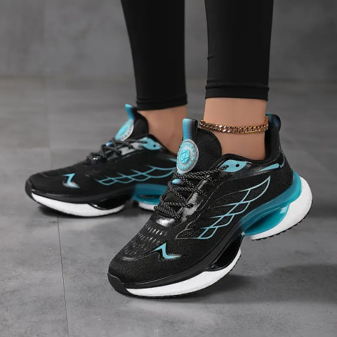 Damskie buty sportowe do biegania z poduszką powietrzną - ciemno zielone Damskie buty sportowe do biegania z poduszką powietrzną - ciemno zielone