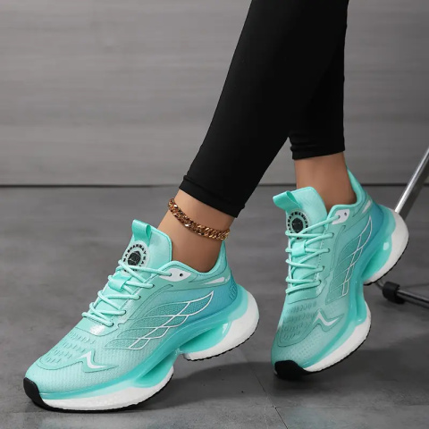 Damskie buty sportowe do biegania z poduszką powietrzną - turkusowe Damskie buty sportowe do biegania z poduszką powietrzną - turkusowe