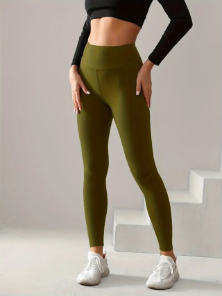 Legginsy z wysokim stanem - VitalFlex - Khaki