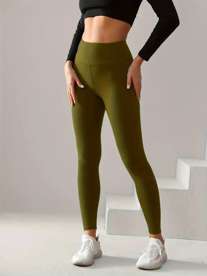 Legginsy z wysokim stanem - VitalFlex - Khaki