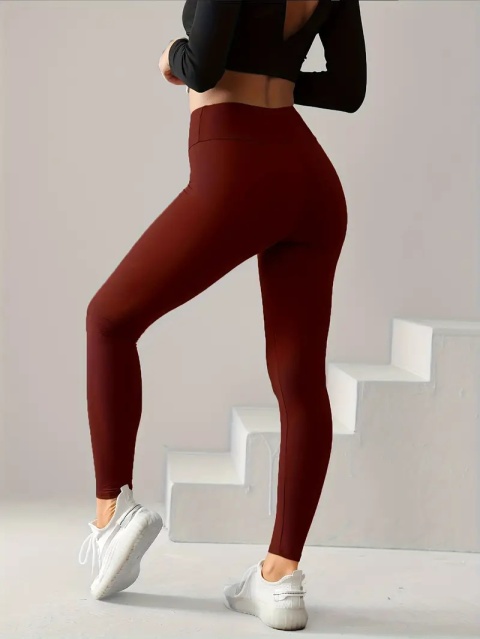 Legginsy z wysokim stanem - VitalFlex - bordo Legginsy z wysokim stanem - VitalFlex - bordo
