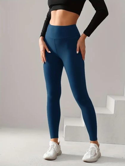 Legginsy z wysokim stanem - VitalFlex - ciemno niebieski