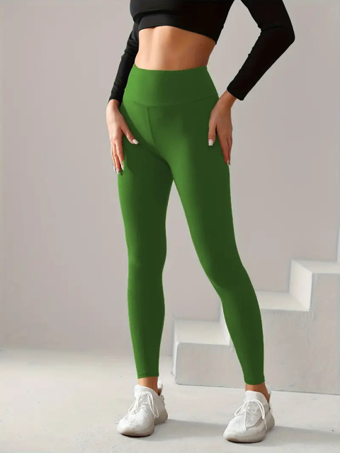 Legginsy z wysokim stanem - VitalFlex - oliwka Legginsy z wysokim stanem - VitalFlex - oliwka