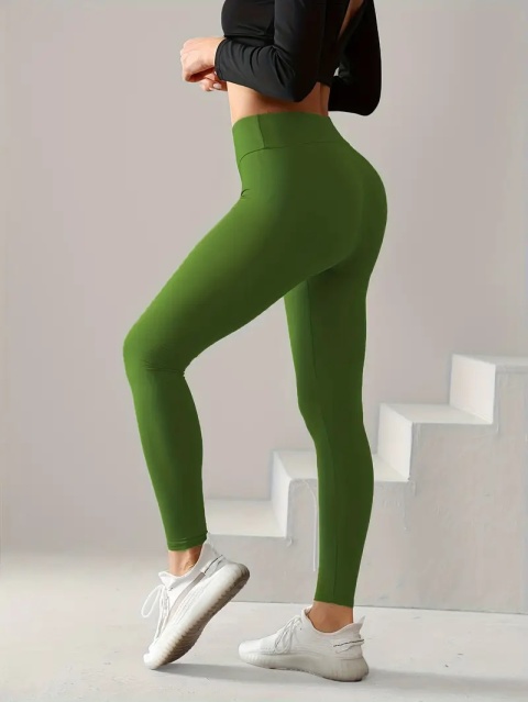 Legginsy z wysokim stanem - VitalFlex - oliwka Legginsy z wysokim stanem - VitalFlex - oliwka