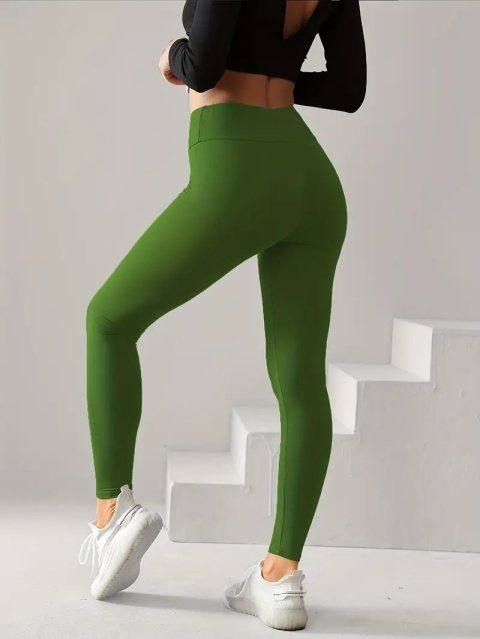 Legginsy z wysokim stanem - VitalFlex - oliwka Legginsy z wysokim stanem - VitalFlex - oliwka