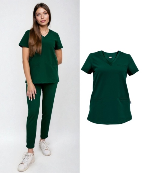 Bluza medyczna damska - DAISY - zielona butelka Bluza medyczna damska - DAISY - zielona butelka