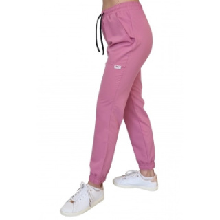 Spodnie medyczne joggery - ELLIE - brudny róż