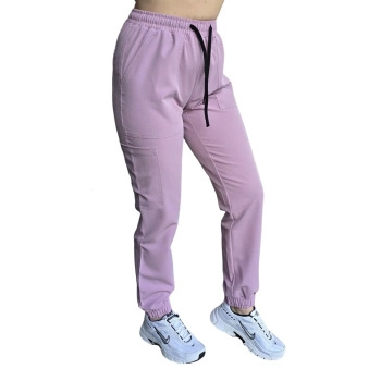 Spodnie medyczne joggery - ELLIE - pudrowy róż Spodnie medyczne joggery - ELLIE - pudrowy róż