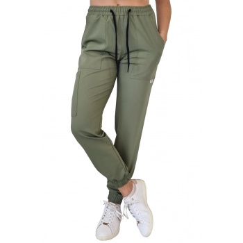 Spodnie medyczne joggery - ELLIE - oliwka Spodnie medyczne joggery - ELLIE - oliwka
