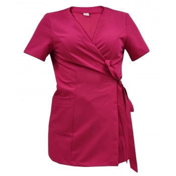 Bluza medyczna, kosmetyczna wiązana damska - LENA - amarant XS