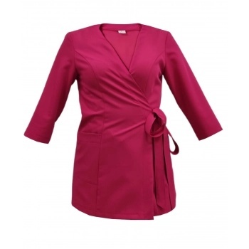 Bluza medyczna, kosmetyczna wiązana, rękaw 3/4 - LISA - amarant