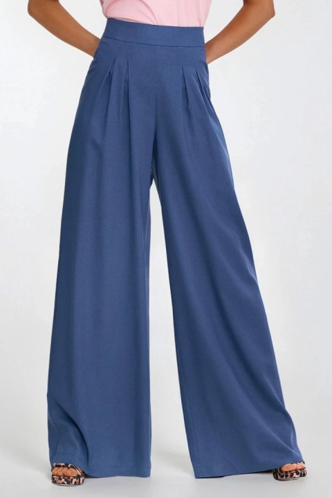 Spodnie palazzo z rayonu SD114 Cobalt - Nife Spodnie palazzo z rayonu SD114 Cobalt - Nife