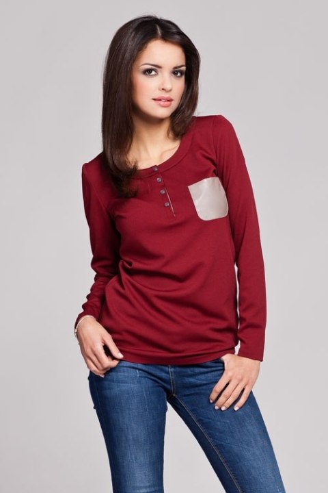 Bluzka Model 156 Bordo - Figl Bluzka Model 156 Bordo - Figl