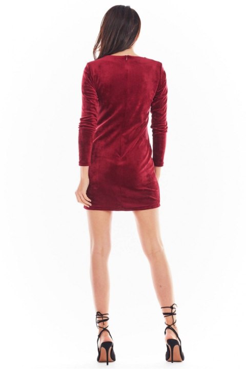 Sukienka Model A404 Welur Bordo - awama