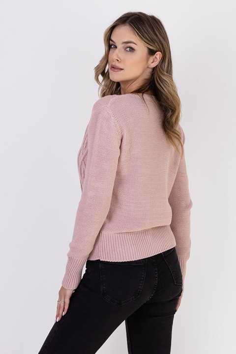 Sweter Damski Model SWE317 Powder Pink - MKM Sweter Damski Model SWE317 Powder Pink - MKM