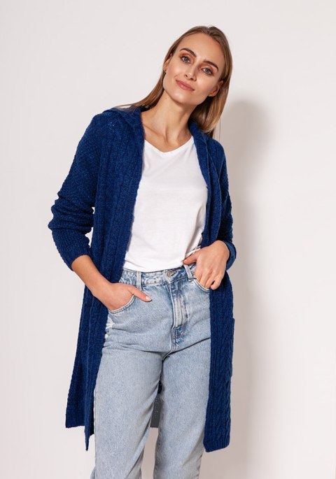 Sweter Kardigan Model PA019 Cobalt - MKM Sweter Kardigan Model PA019 Cobalt - MKM