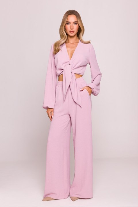 Spodnie Damskie Model MOE862 Dirty Pink - Moe Spodnie Damskie Model MOE862 Dirty Pink - Moe