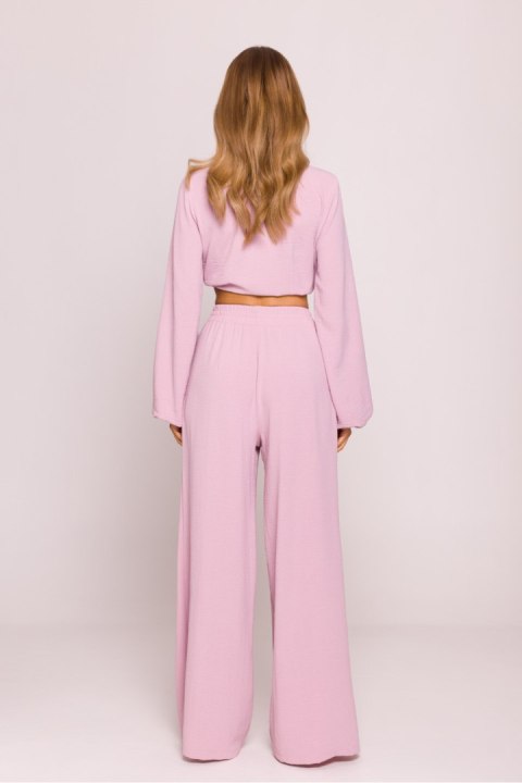 Spodnie Damskie Model MOE862 Dirty Pink - Moe Spodnie Damskie Model MOE862 Dirty Pink - Moe