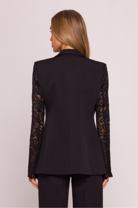 Marynarka Model MOE865 Black - Moe Marynarka Model MOE865 Black - Moe