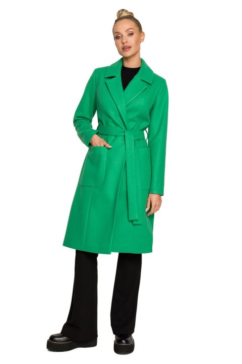 Płaszcz Model MOE708 Green - Moe Płaszcz Model MOE708 Green - Moe