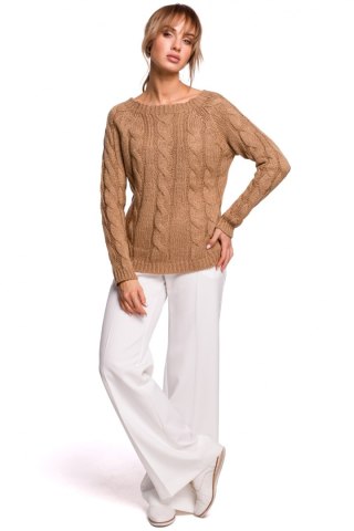 Sweter Damski Model MOE511 Beige - Moe Hurtownia odzieży on-line, moda damska, bielizna i obuwie dla kobiet - Matterhorn.pl