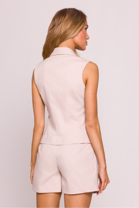 Kamizelka Model MOE859 Beige - Moe Kamizelka Model MOE859 Beige - Moe