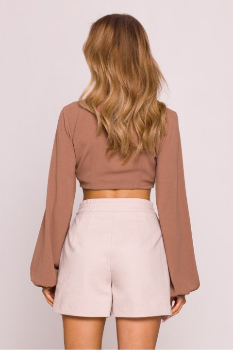Szorty Damskie Model MOE860 Beige - Moe Szorty Damskie Model MOE860 Beige - Moe