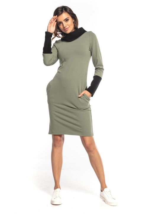 Sukienka Model T360/6 Khaki/Black - Tessita Sukienka Model T360/6 Khaki/Black - Tessita