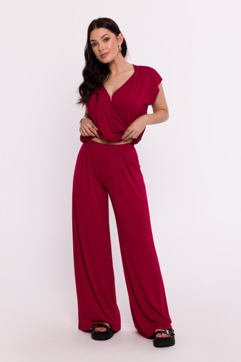 Spodnie Damskie Model B289 Bordo - BeWear Spodnie Damskie Model B289 Bordo - BeWear