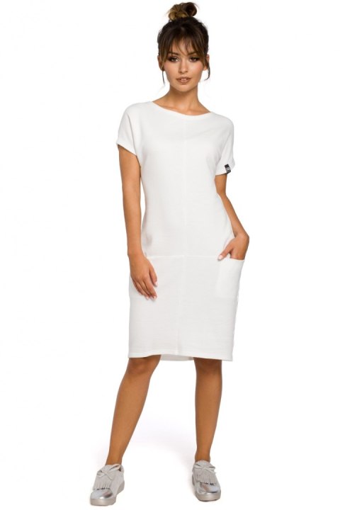 Sukienka Model B050 Ecru - BeWear Sukienka Model B050 Ecru - BeWear