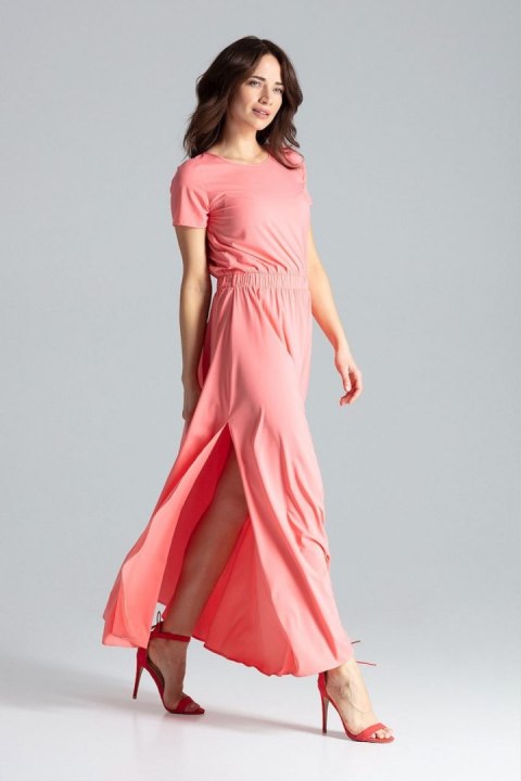 Sukienka Model L042 Coral - Lenitif Sukienka Model L042 Coral - Lenitif