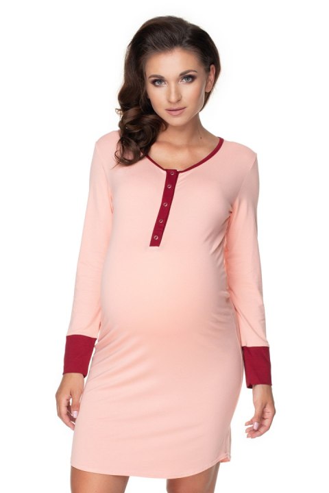 Koszulka nocna Koszula Nocna Ciążowa Model 0160 Powder Pink - PeeKaBoo Koszulka nocna Koszula Nocna Ciążowa Model 0160 Powder Pink - PeeKaBoo