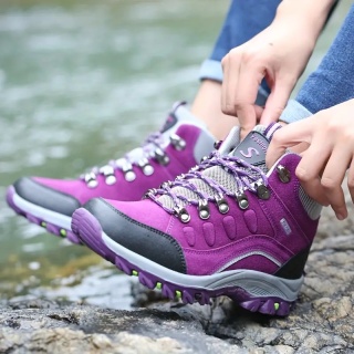 Damskie buty trekkingowe całoroczne trekking turystyczne fiolet