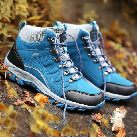 Damskie buty trekkingowe całoroczne trekking turystyczne niebieskie