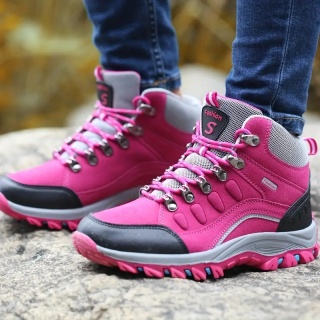 Damskie buty trekkingowe całoroczne trekking turystyczne różowe