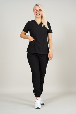 OUTLET Elastyczne spodnie medyczne scrubs JOGGERY 200XCG - czarny 38